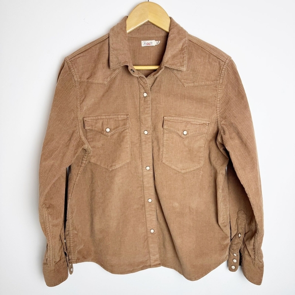FAHERTY CORD BROWN STRETCH WESTERN SHIRT - Picture 4 of 5